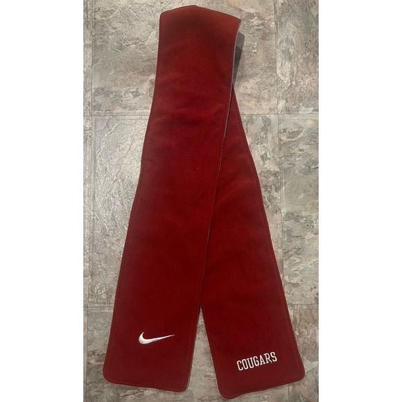 Vintage Washington State Cougars Scarf Nike Fleece Reversible Red Gray College - Picture 2 of 5